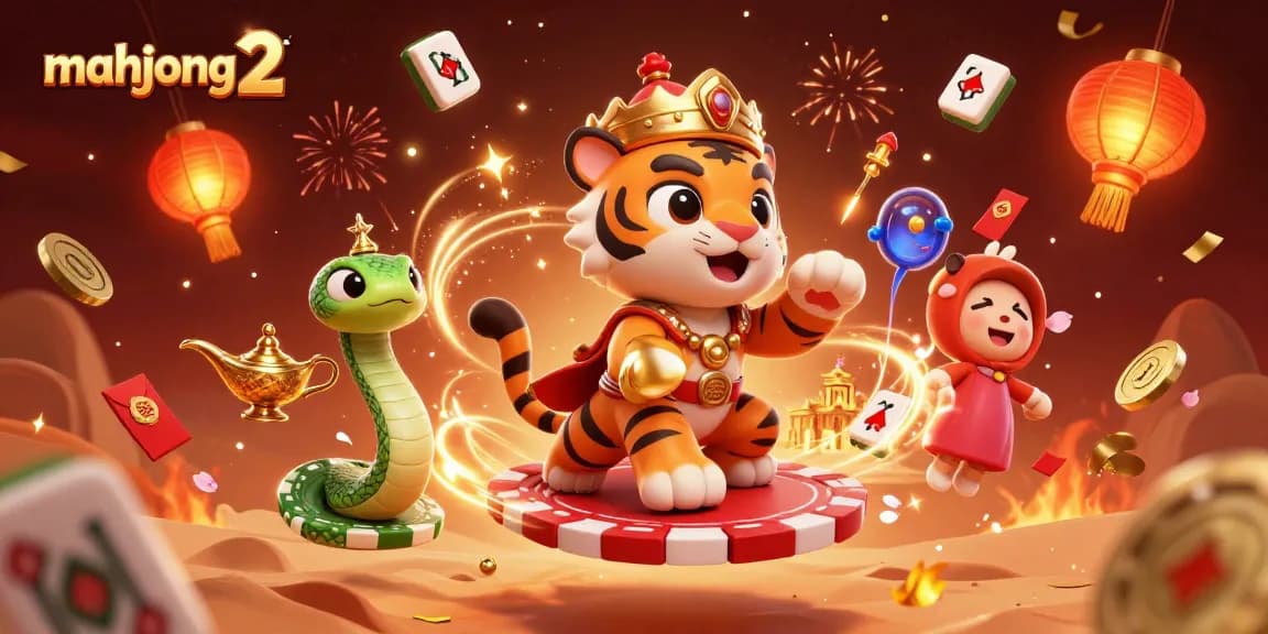 Play mahjong 2 with vibrant tiles and golden elements in a lively casino setting.