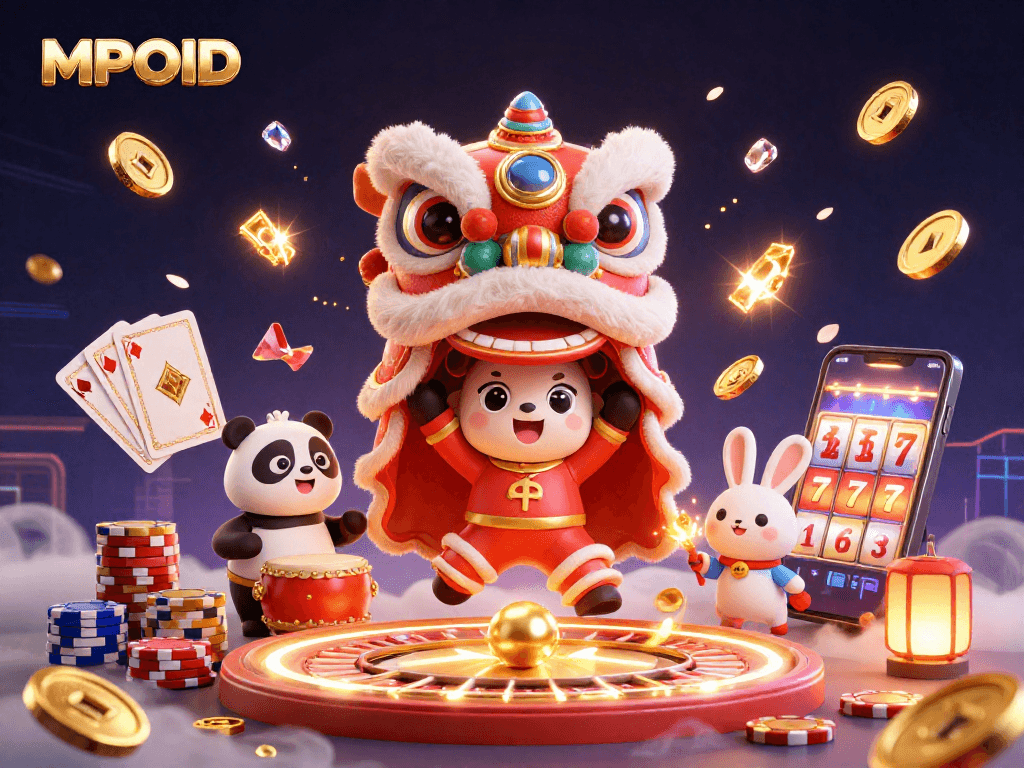 Join the MPOID adventure spinning slots and winning big with vibrant casino characters.