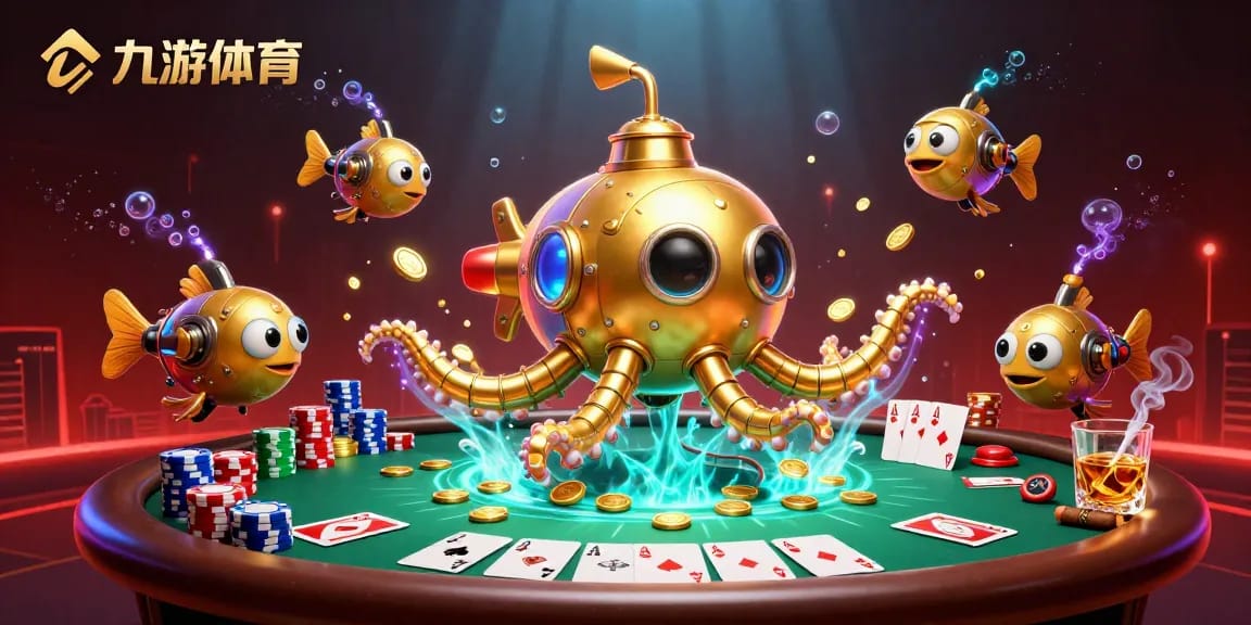 九游体育现场活动中的金色章鱼潜水艇与机械鱼在金币海洋中畅游。