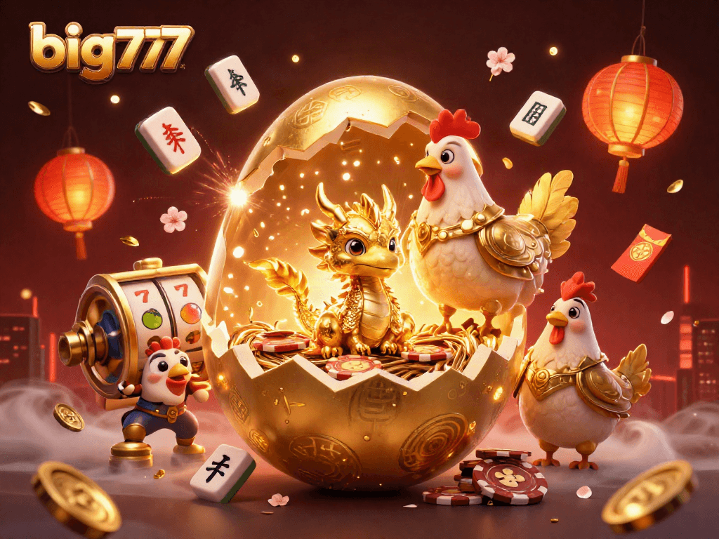 Menangkan slot big777 dengan keberuntungan dan simbol emas yang menjulang.