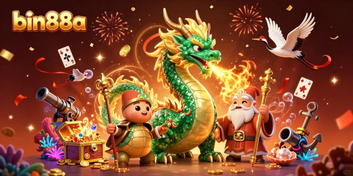 Experience thrilling gameplay at bin88a with a dynamic 3D casino illustration depicting luck and rewards.