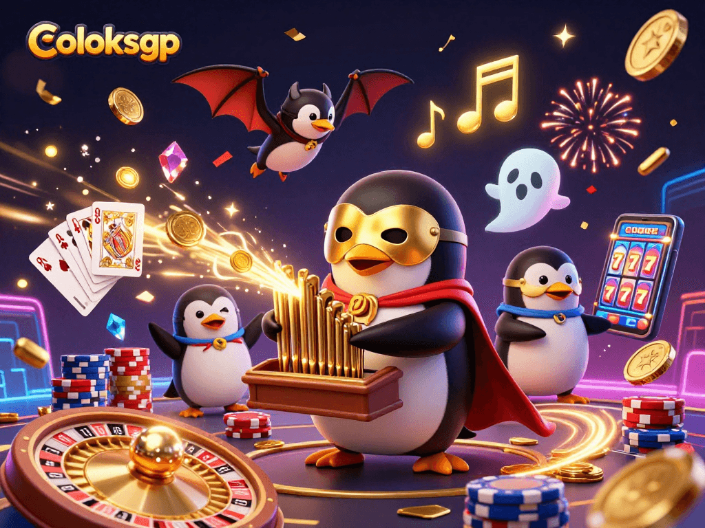 Coloksgp menghadirkan pengalaman permainan kasino dengan harta karun koin emas dan alat musik yang megah.