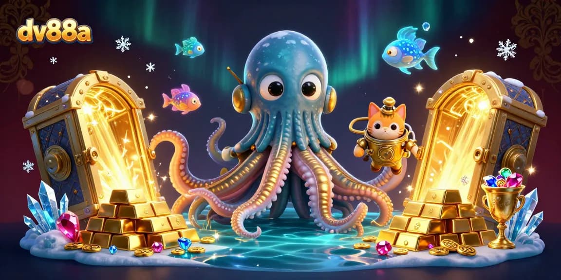 Playing at dv88a - Explore the thrilling underwater casino adventure with various treasures.
