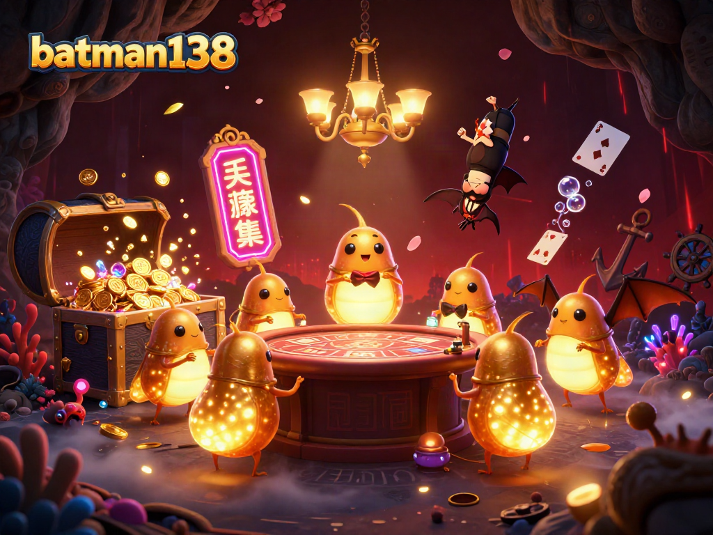 Experience the excitement of batman138 at a vibrant casino full of illuminated glowworms, games, and treasures!