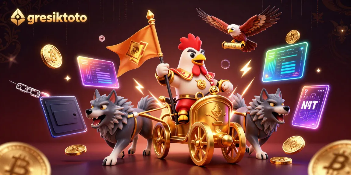 Engage with the thrilling features of gresiktoto's online gaming platform amid vibrant crypto elements.