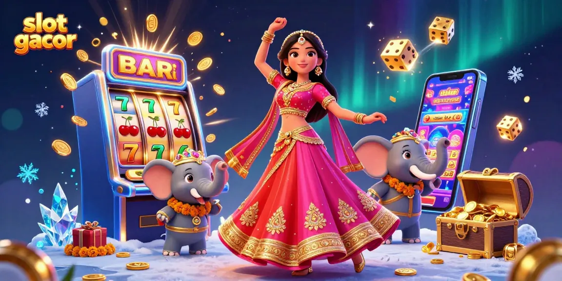 Engage in slot gacor excitement with a glamorous Bollywood scene filled with vibrant colors and dynamic elements.