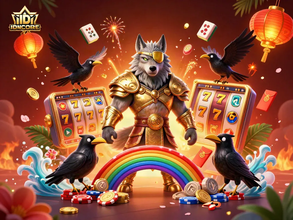Experience the ultimate thrill of IDNSCORE with dynamic slot reels, golden fortunes, and a vibrant casino scene.