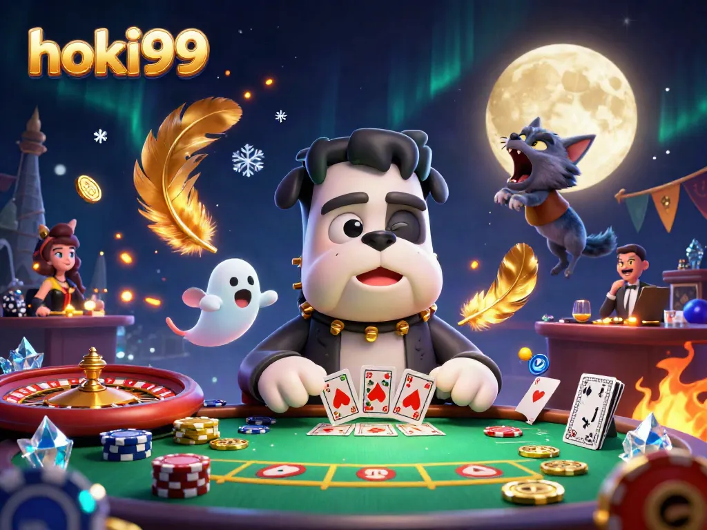 Hoki99 menampilkan bulldog Frankenstein dan kucing werewolf di meja kasino