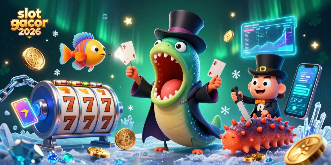 Jelajahi slot gacor 2026 dengan ilustrasi 3D penuh warna dan elemen kasino yang memikat.