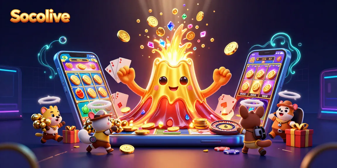Socolive erupts with treasures in a vibrant gaming scene, showcasing treasures and dynamic gaming elements.