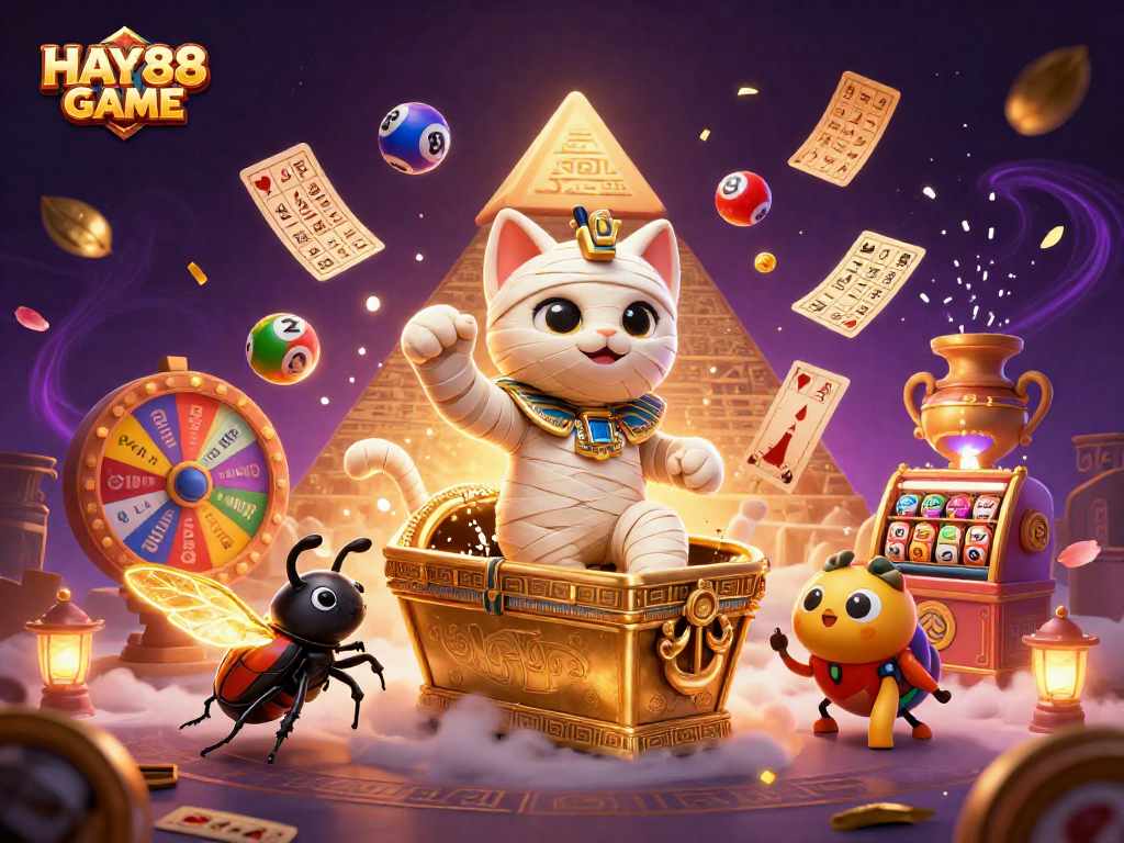 Experience thrilling moments at HAY88 GAME with a vibrant 3D casino illustration featuring exciting lottery elements.
