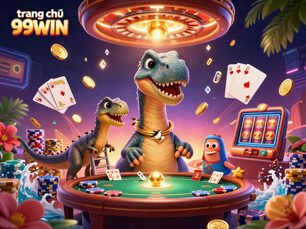 Engage with the vibrant gaming world of trang chủ 99WIN featuring unique characters and lively casino elements.