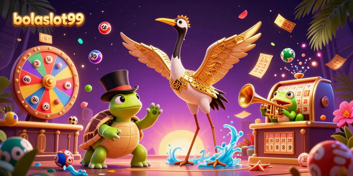 Engage with the vibrant world of bolaslot99, featuring lively characters and colorful lottery elements.