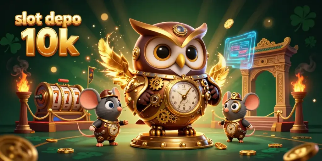 Experience the thrill of slot depo 10k with vibrant casino creatures and mystical elements.