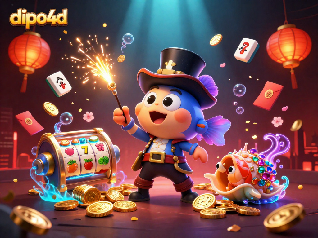 Spin the slots with dipo4d's anglerfish and pirate shrimp in a treasure-filled scene.