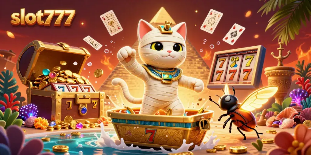 Permainan slot777 dengan kucing mumi dan kartu hieroglif di kasino