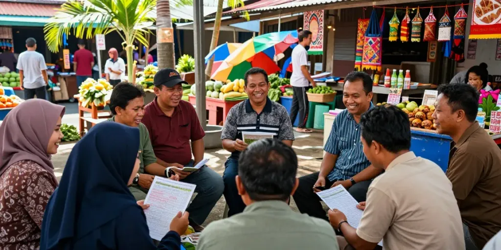 Para pecinta togel berdiskusi di pasar tradisional tentang bukumimpi138.