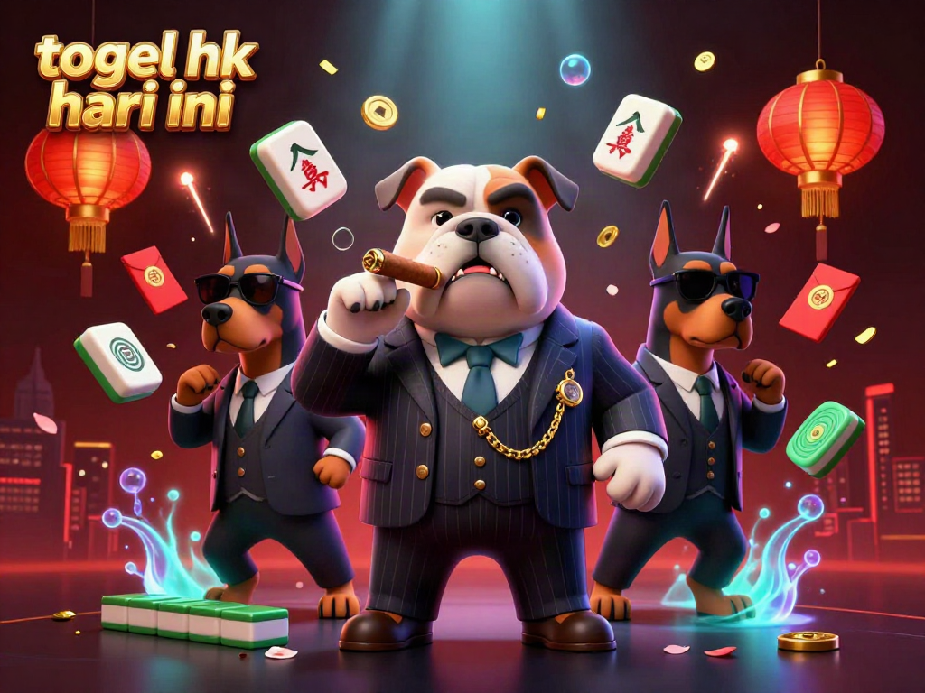 Melihat angka togel hk hari ini dengan dolop pinstripe dan anjing pengawal, suasana penuh warna.