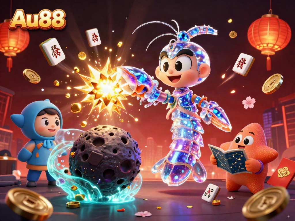 Immerse in Au88's vivid casino experience with animated characters and energy-filled game elements.