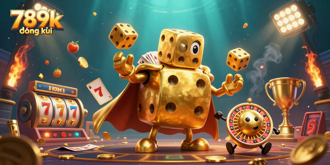 Engage with the exciting 789k đăng ký slots scene featuring dynamic golden dice, jackpot symbols, and vibrant game elements.