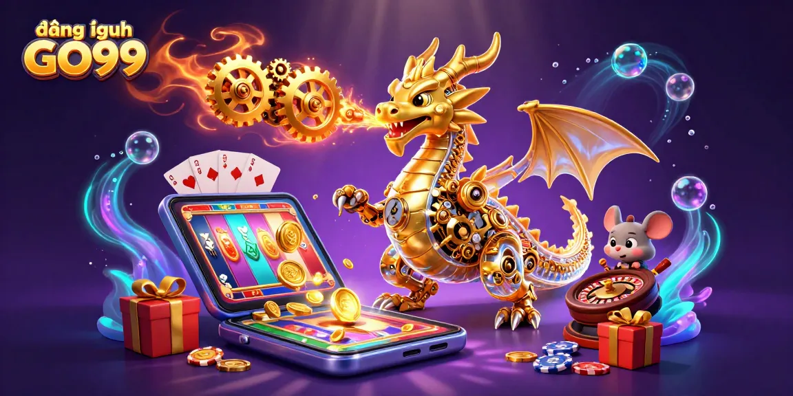 Engage with vibrant đăng nhập GO99 casino action featuring a golden dragon and animated slot games.