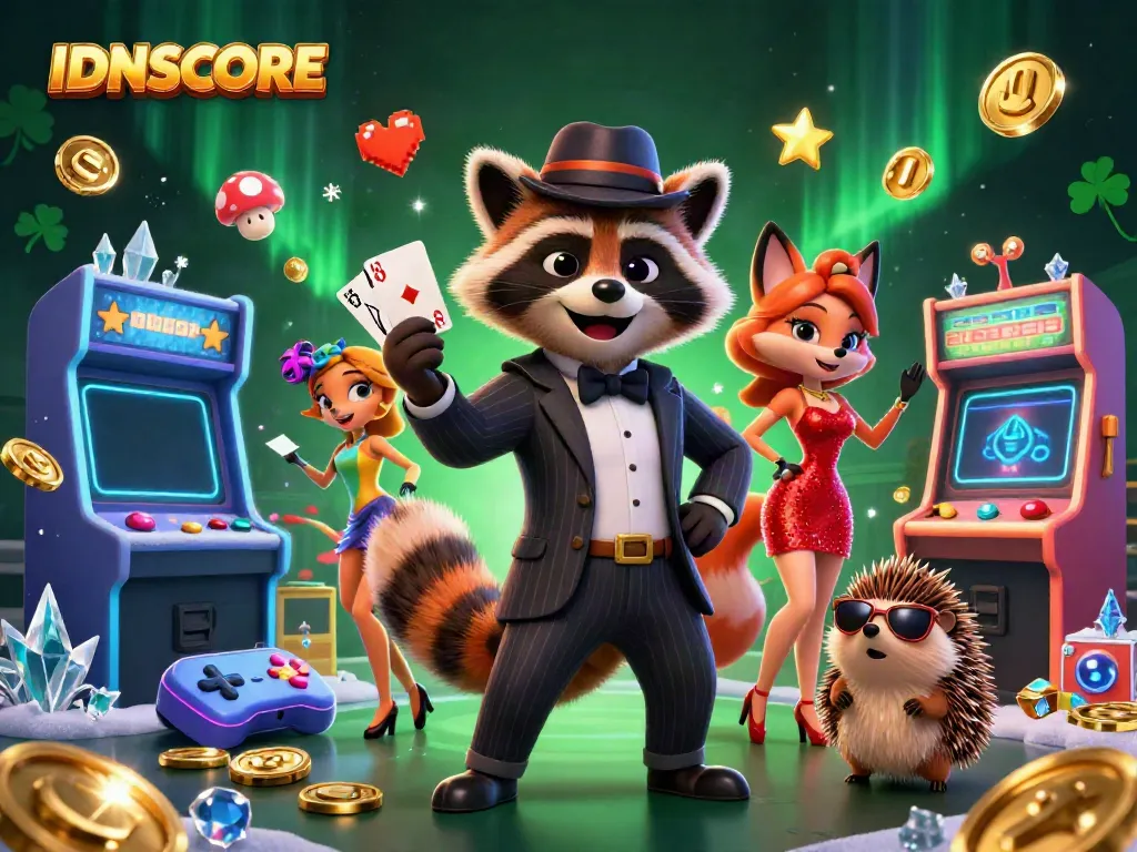Engage with IDNSCORE's thrilling online casino experience featuring vibrant characters and dynamic gaming elements.