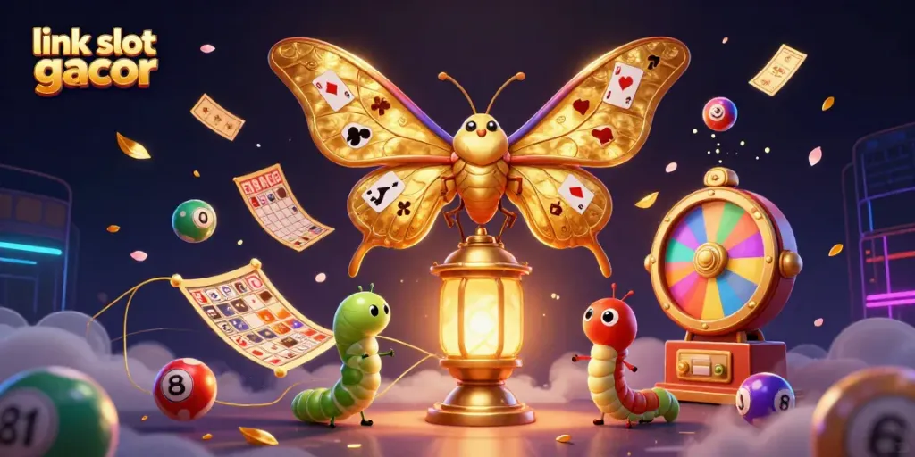 Jelajahi link slot gacor dengan ilustrasi 3D menakjubkan yang menampilkan elemen permainan kasino.