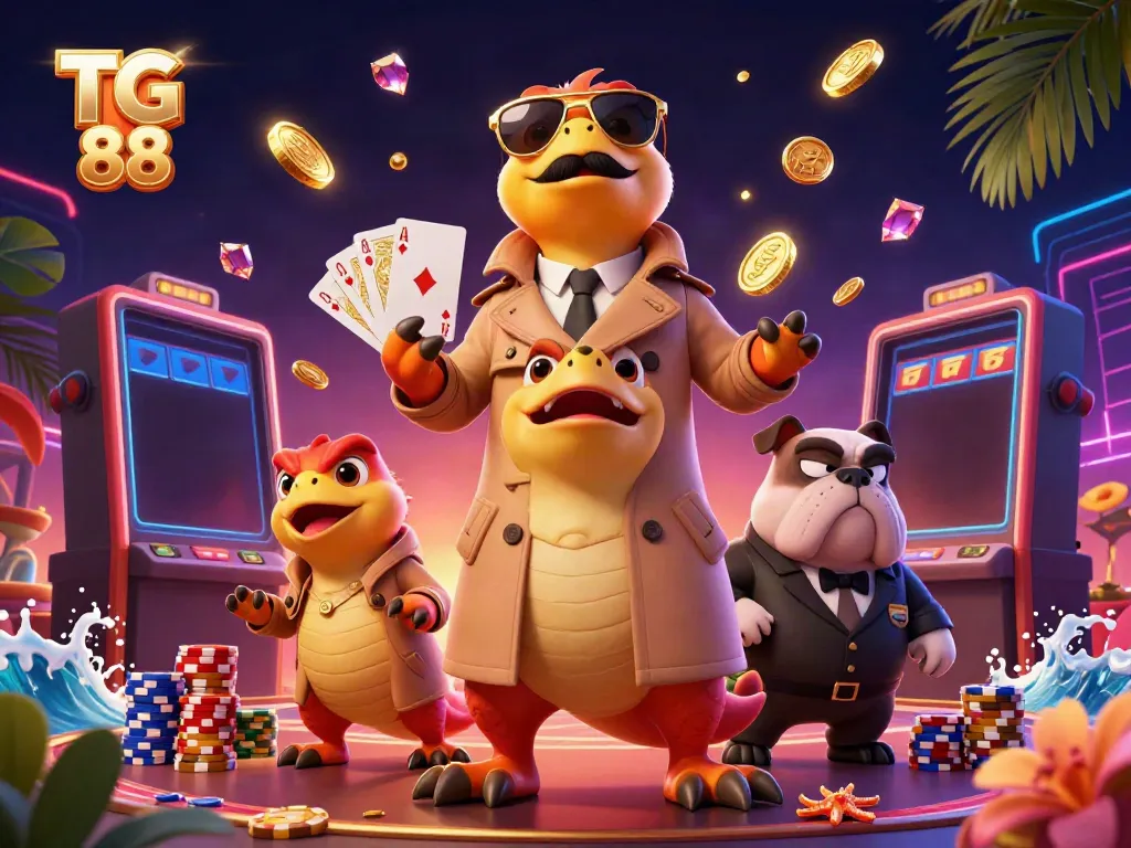 Experience thrilling moments with TG 88 as imaginative raptors attempt a clever VIP entrance at a casino.