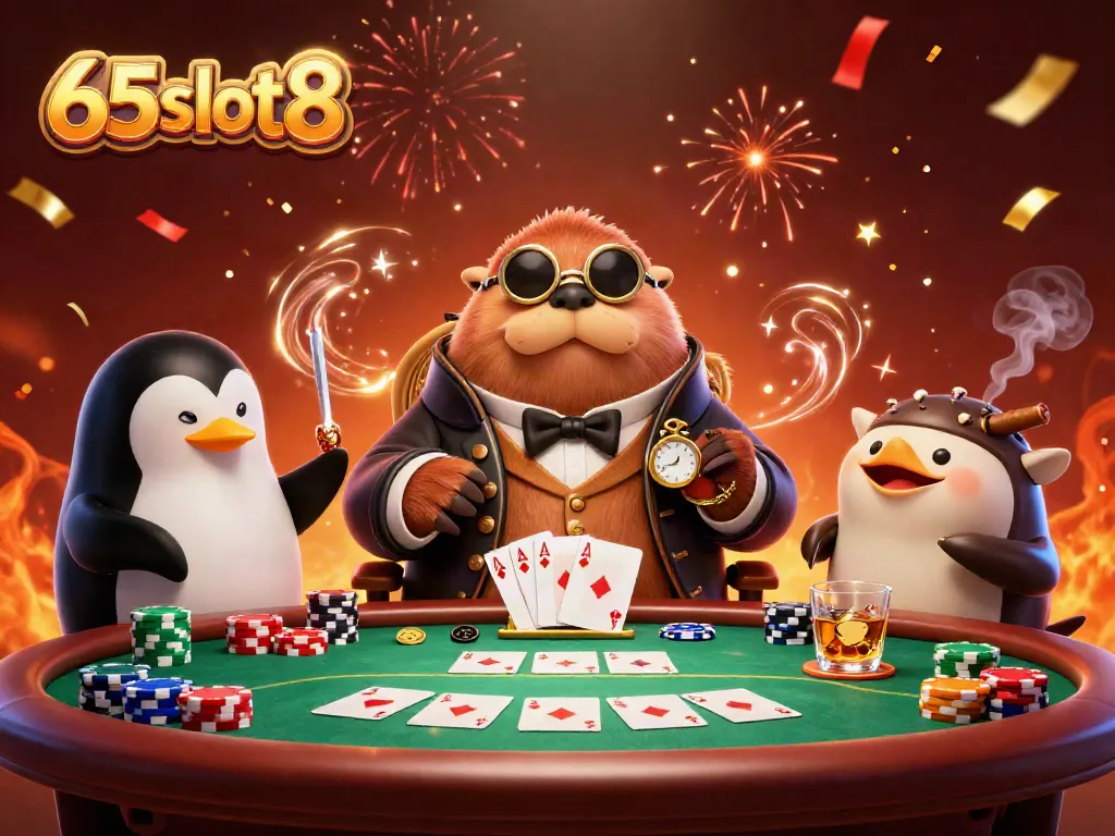 Experience thrilling poker moments at 65slot8 with entertaining characters and vibrant gameplay.