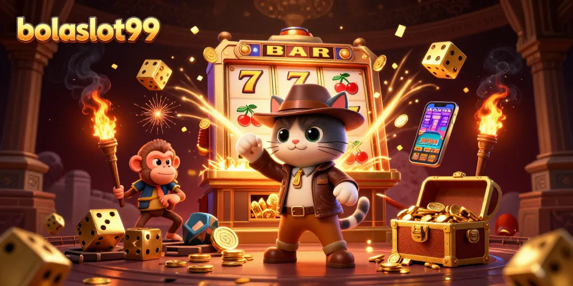 Experience thrilling wins with bolaslot99 in a vibrant casino adventure scene.