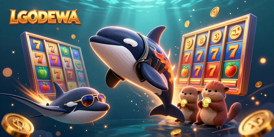 Engage with LGODEWA's vibrant 3D casino scene featuring whimsical characters and exciting slot elements.