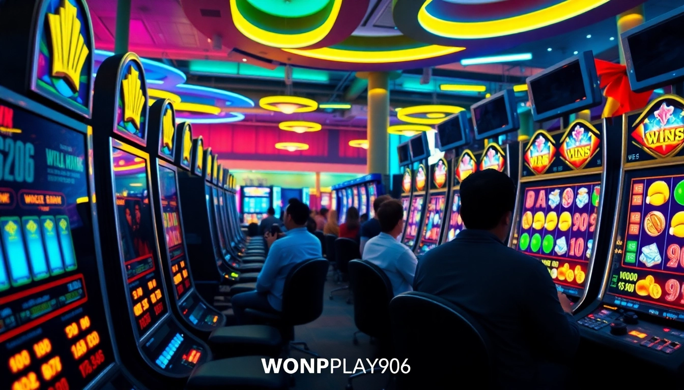 Experience the thrill of winning with WONPLAY906's exciting slot machines in a vibrant gaming environment.