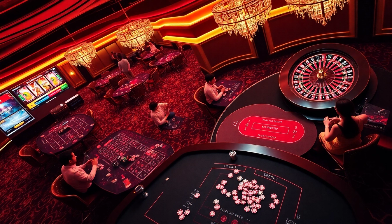 Play exciting games on link slot via pulsa in a vibrant, luxurious casino atmosphere.