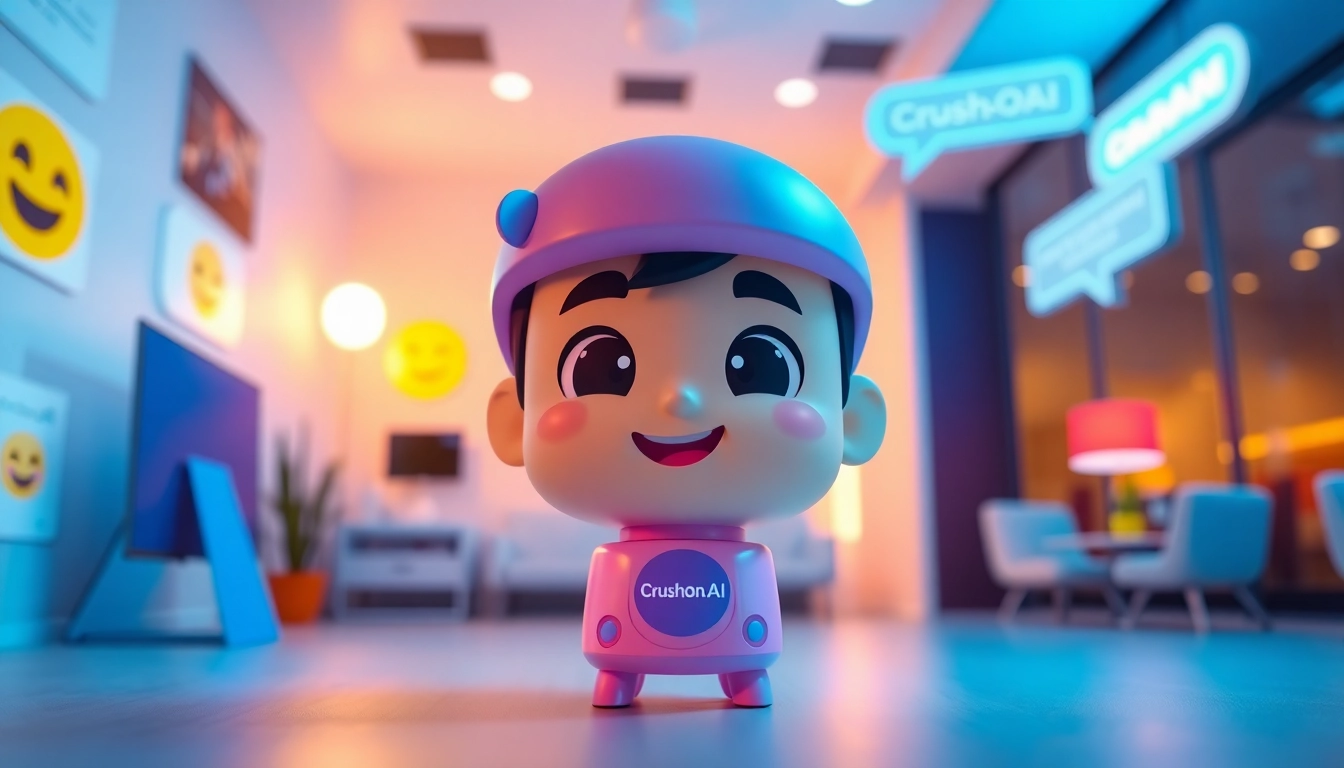 Engaging character from Crushon IA in a vibrant chat environment, showcasing interactive AI features.