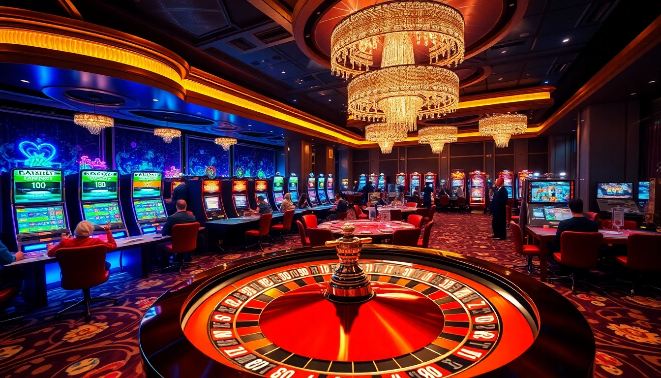 Players enjoy a lively game at 789BET casino, showcasing thrilling table games and slot machines.