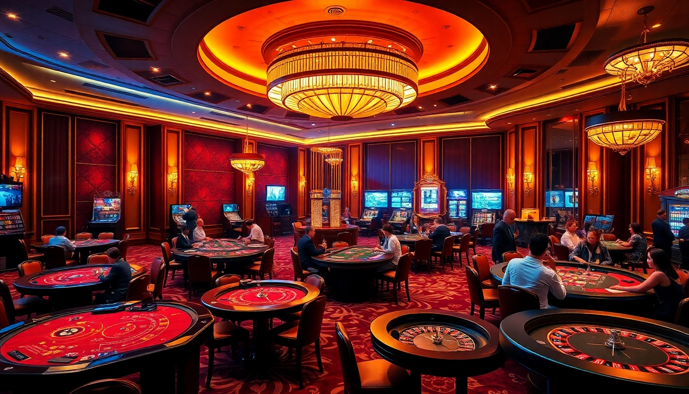 Exciting casino scene at 88clb, featuring players engaged in gaming activities.