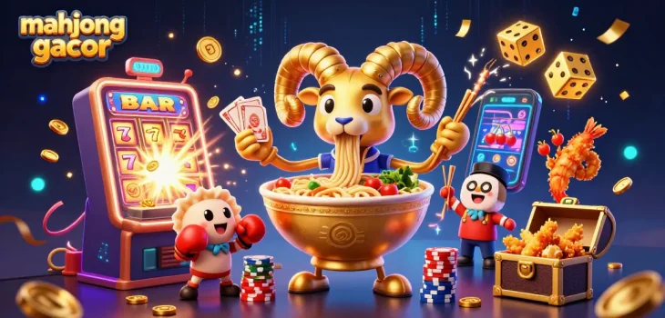 Experience the excitement of mahjong gacor with a vibrant casino scene featuring unique characters and engaging gameplay elements.