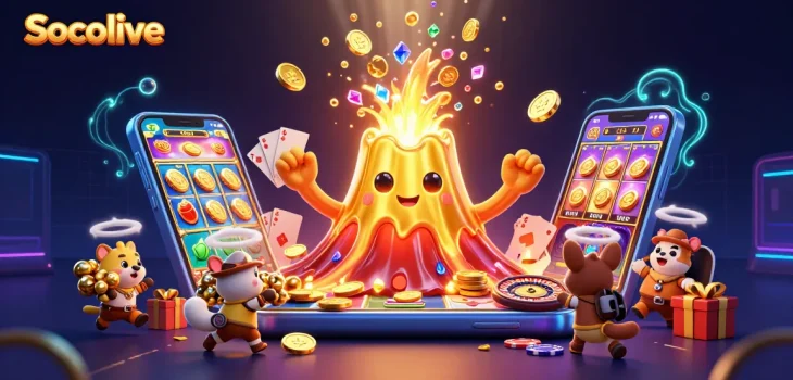 Socolive erupts with treasures in a vibrant gaming scene, showcasing treasures and dynamic gaming elements.