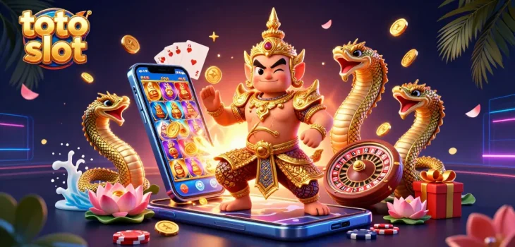 Gambarkan tindakan bermain toto slot dengan penjaga kuil, naga, dan simbol keberuntungan