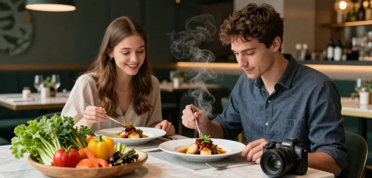 Savoring the Sydney303 Slot culinary experience in a modern restaurant setting.
