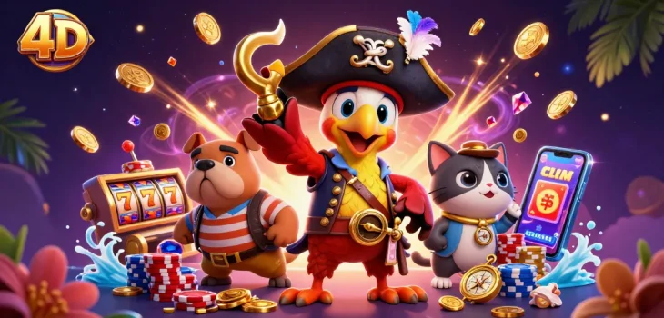 Experience thrilling 4D gaming with a vibrant pirate-themed slot adventure featuring dynamic characters and elements.
